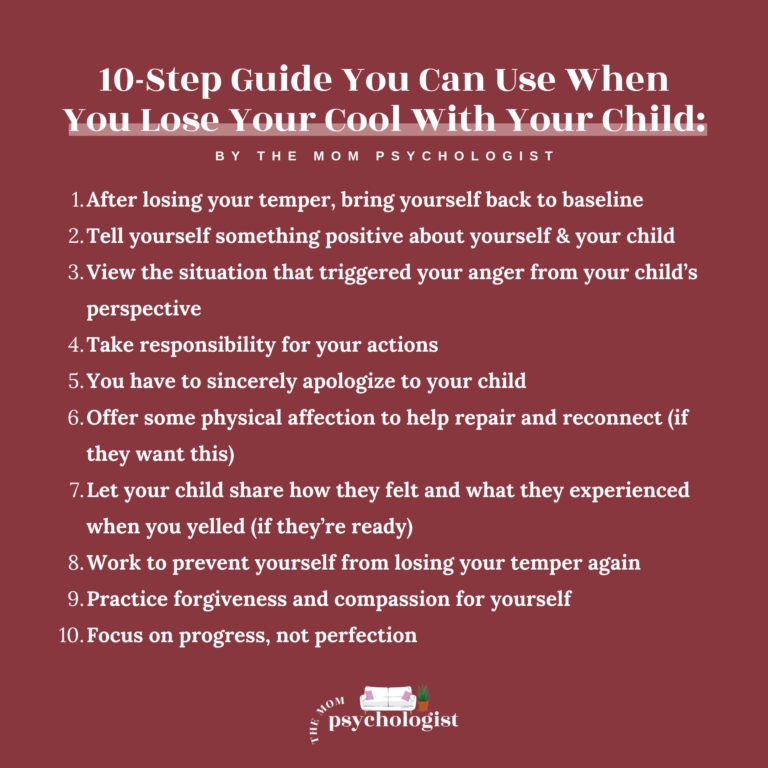What To Do When You Lose Your Cool With Your Child: 10 Steps to Repair ...